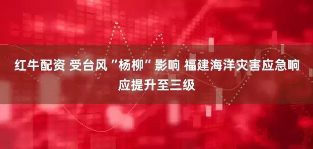 红牛配资 受台风“杨柳”影响 福建海洋灾害应急响应提升至三级